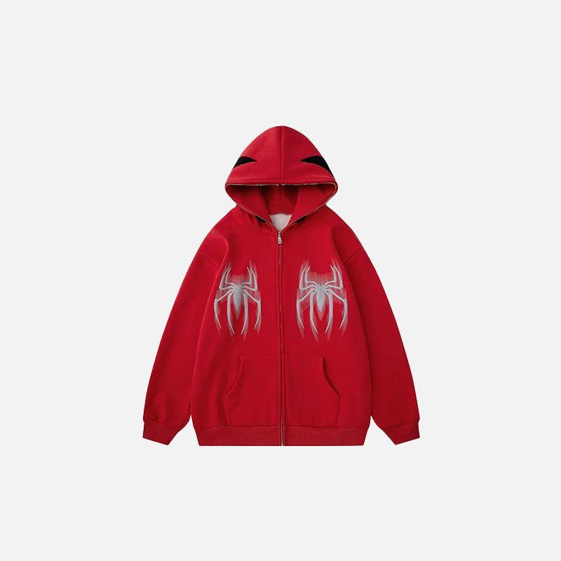 Y2k Gothic Web Zip-Up Hoodie