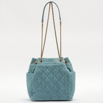 Chanel Matelasse Light Blue Denim Drawstring Bag