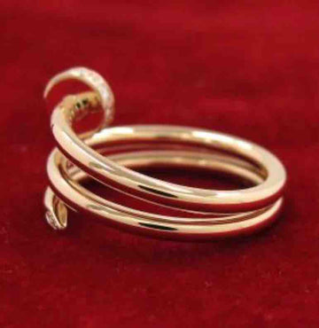 Cartier K18 Rose Gold Juste Un Clou Diamond Ring #50 US5.25