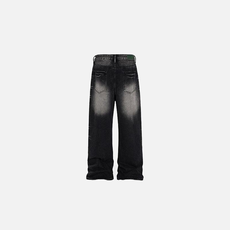 Washed Black Loose Jeans
