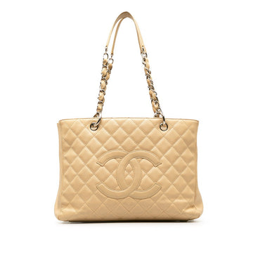 Chanel Mattress Chain  Bag Beige ilver Caviar S Lady Chanel
