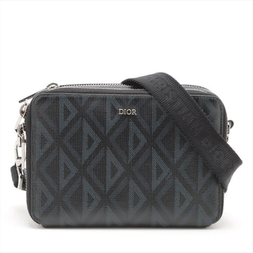 Christian Dior CD diamond PVC leather shoulder bag black    store