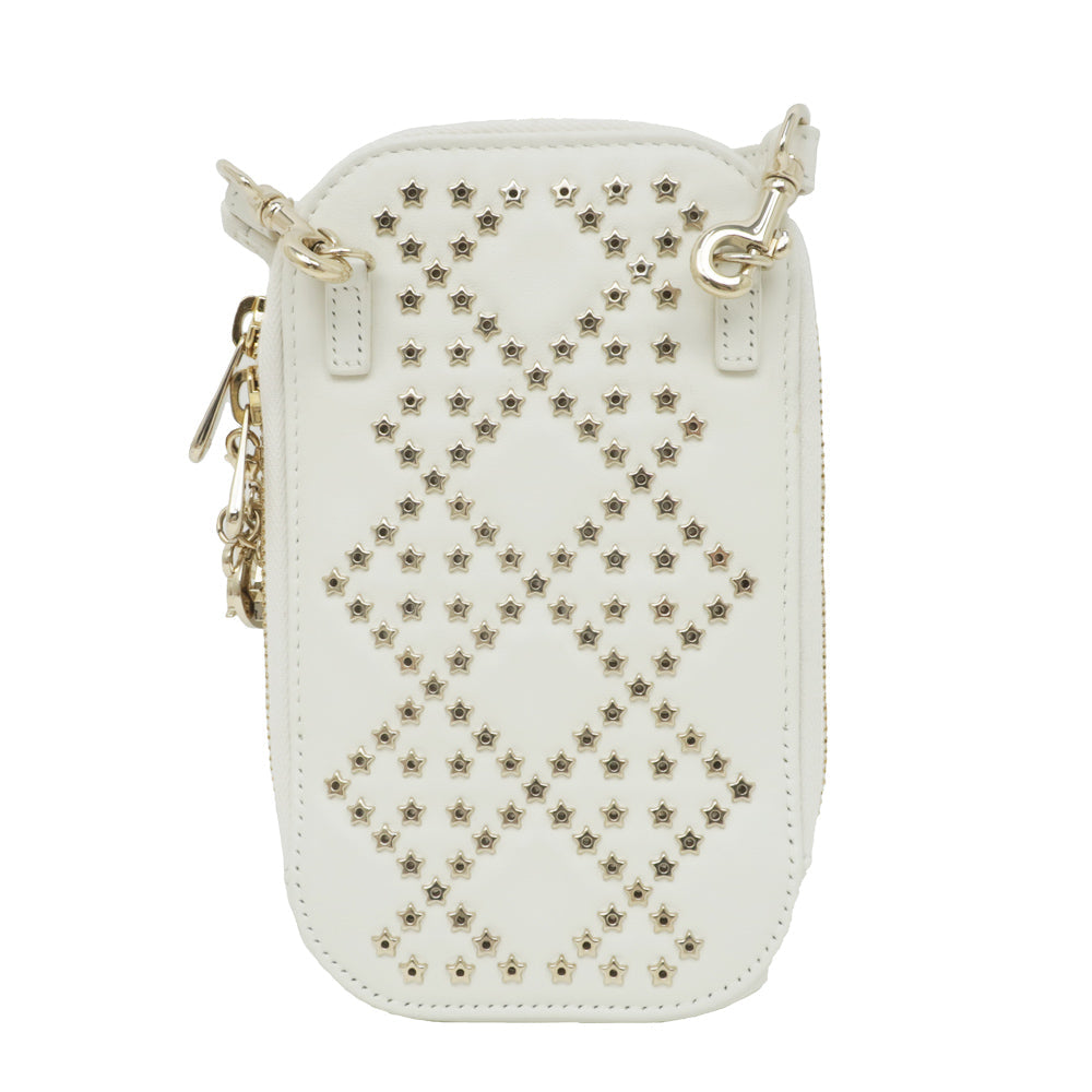 Christian Dior Foundhers  Dior Shoulder Bag Hand Starstars White White GD Gold
