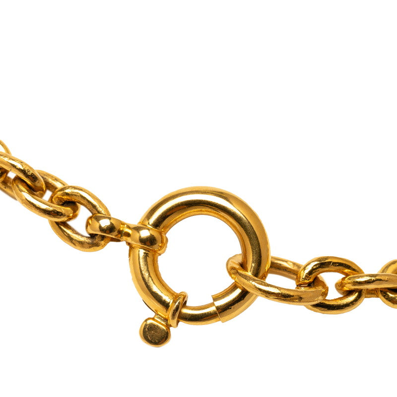 CHANEL Vintage Triple Motif Necklace Gold Plated Ladies