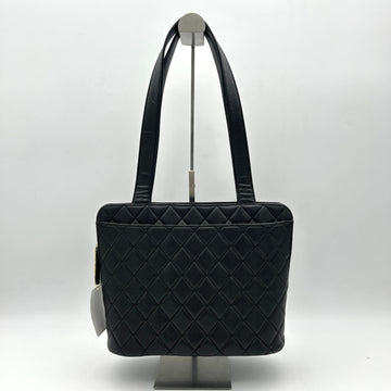 Pre-owned CHANEL Brown Lambskin Large Tote With Coco Mark Enamel WD332310