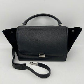 Celine Trapèze Black Leather Handbag Medium