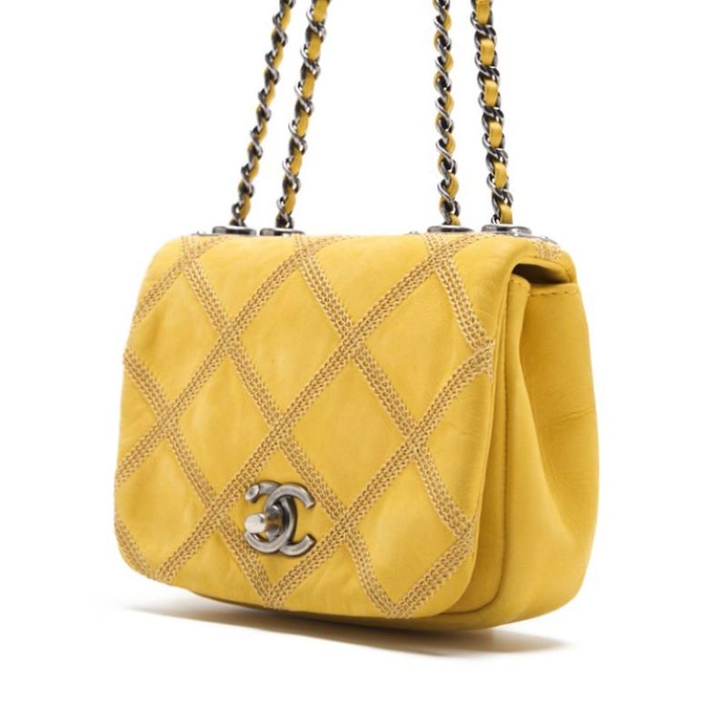 Chanel Mini Trace Turn Lock Ultra Stitch Yellow (Silver G) Shoulder Bag Miniature Shoulder Bag  Bag Hybrid ? Delivery? Himalan Bookstore Online