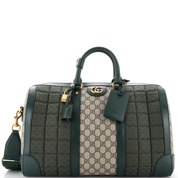 Convertible Duffle Bag Square Quilted Mini GG Canvas and GG Coated Canvas Medium
