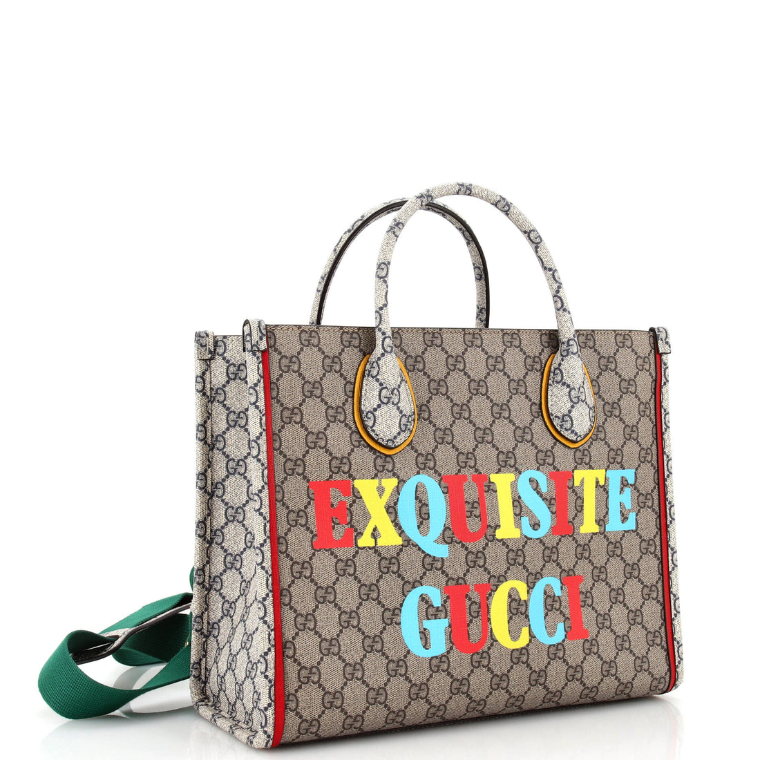 Exquisite Vertical Tote Printed GG Coated Canvas Small