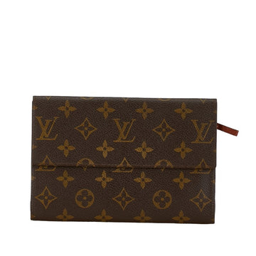 Louis Vuitton Monogram Pochette Passport Long Wallet Brown PVC Leather  Louis Vuitton