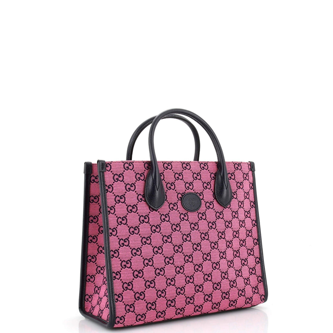 Structured Top Handle Open Tote GG Canvas Small