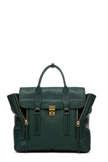 Large Pashli Satchel Petrol Green