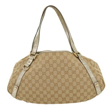 GUCCI GG Canvas Shoulder Bag Beige Silver 30333