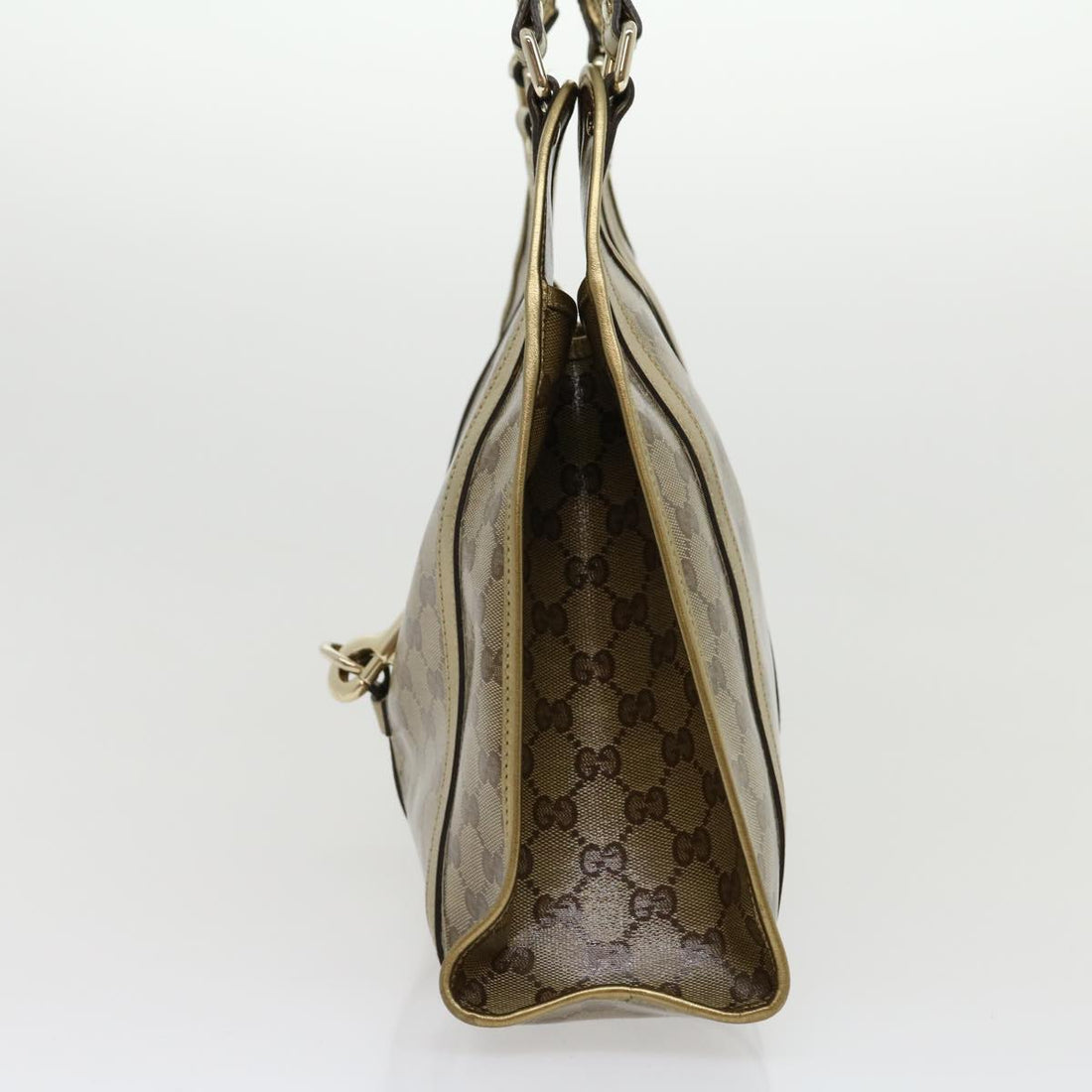 GUCCI GG Canvas Shoulder Bag Coated Canvas Beige Gold 30355