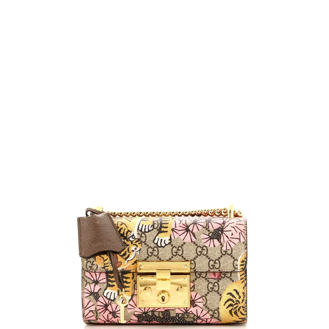 Padlock Shoulder Bag Bengal Print GG Coated Canvas Small