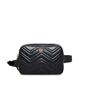 Gucci GG Marmont Square Belt Bag Black Matelassé