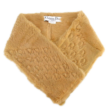 Christian Dior Beige Fur Scarf Stole Small Good