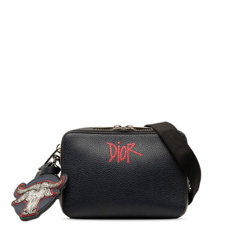 Dior STUSSY Collaborative Shoulder Bag 2ESBC119GDS Navy Red Leather Men Dior