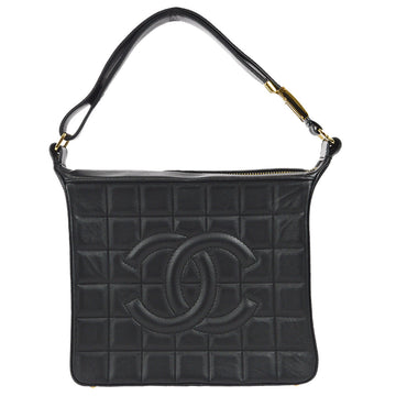 Chanel 2001-2003 Choco Bar Shoulder Bag Black Lambskin