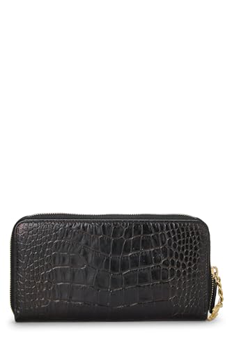 Chanel,  Black Embossed Calfskin Mademoiselle Wallet, Black