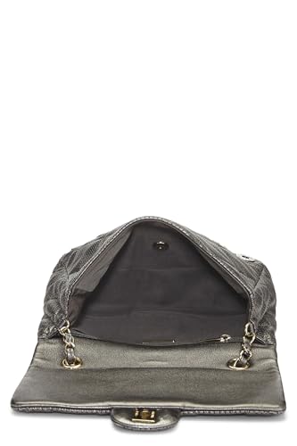 Chanel,  Paris-Dubai Silver Perforated Leather Medals Flap Bag Small, Silver