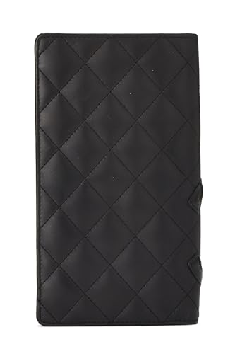 Chanel,  Black Quilted Calfskin Cambon Ligne Long Wallet, Black