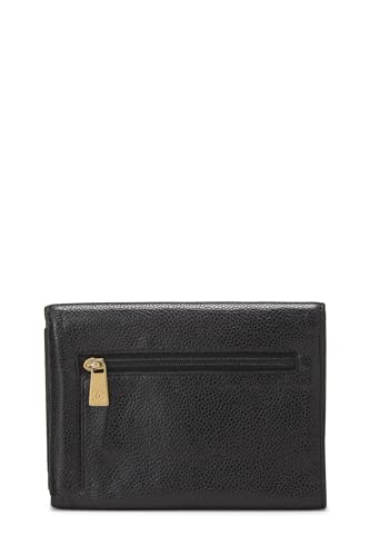 Chanel,  Black Caviar Timeless 'CC' Compact Wallet, Black