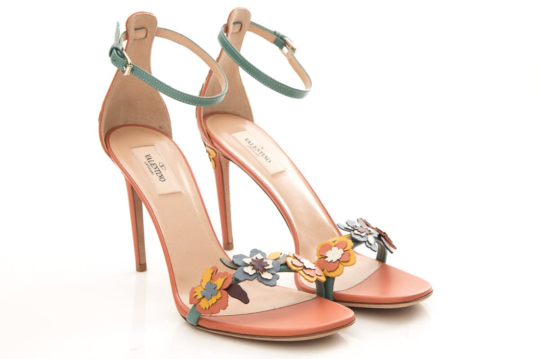 Valentino Multicolor Pink Sandal Heels SZ 39.5
