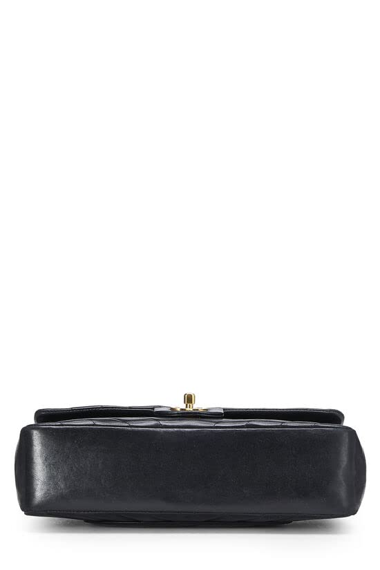 CHANEL,  Black Chevron Lambskin Classic Double Flap Medium, Black