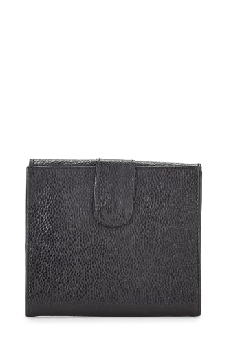 Chanel,  Black Caviar Timeless 'CC' Compact Wallet, Black