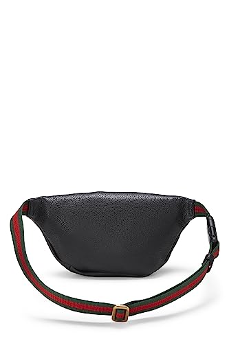 Gucci,  Black Leather Logo Printed Belt Bag Small, Black