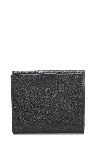 Chanel,  Black Caviar Timeless 'CC' Compact Wallet, Black