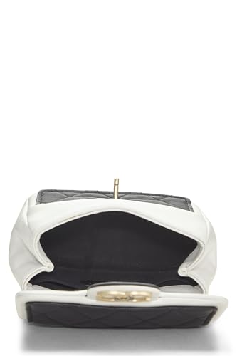 Chanel,  White & Black Quilted Lambskin Graphic Flap Mini, Multi