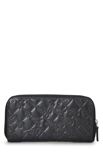 Chanel,  Black Lambskin Icon Charm Wallet, Black