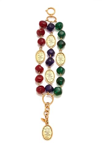 Chanel,  Gold & Multicolor Gripoix Bracelet, Gold