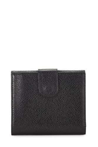Chanel,  Black Caviar Timeless 'CC' Compact Wallet, Black