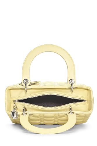 Dior,  Yellow Cannage Quilted Lambskin Lady Dior Medium, Yellow