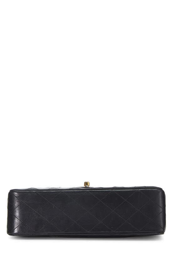 CHANEL,  Black Quilted Lambskin Classic Double Flap Medium, Black