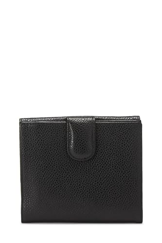 Chanel,  Black Caviar Timeless 'CC' Compact Wallet, Black