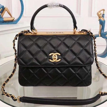 Makersluxe - Flap Bag With Top Handle Black