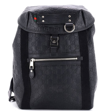 Buckle Flap Backpack Guccissima Rubber Medium