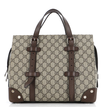Buckle Travel Tote GG Coated Canvas with Leather Medium
