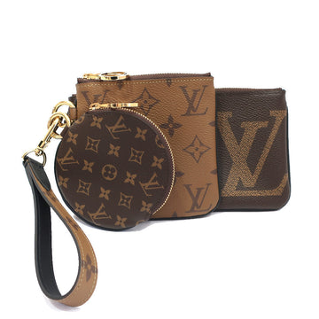 Louis Vuitton Poucht Trio M68756 Giant Monogram Reversee Brown G Gold  Pouch  Women Preservation Bag