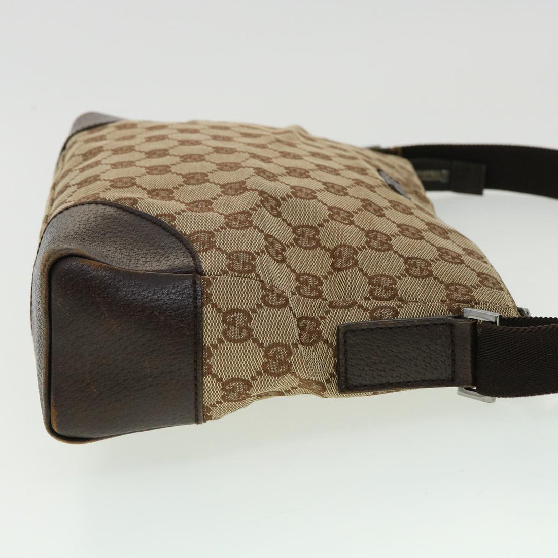 GUCCI GG Canvas Shoulder Bag Brown 114273 33264