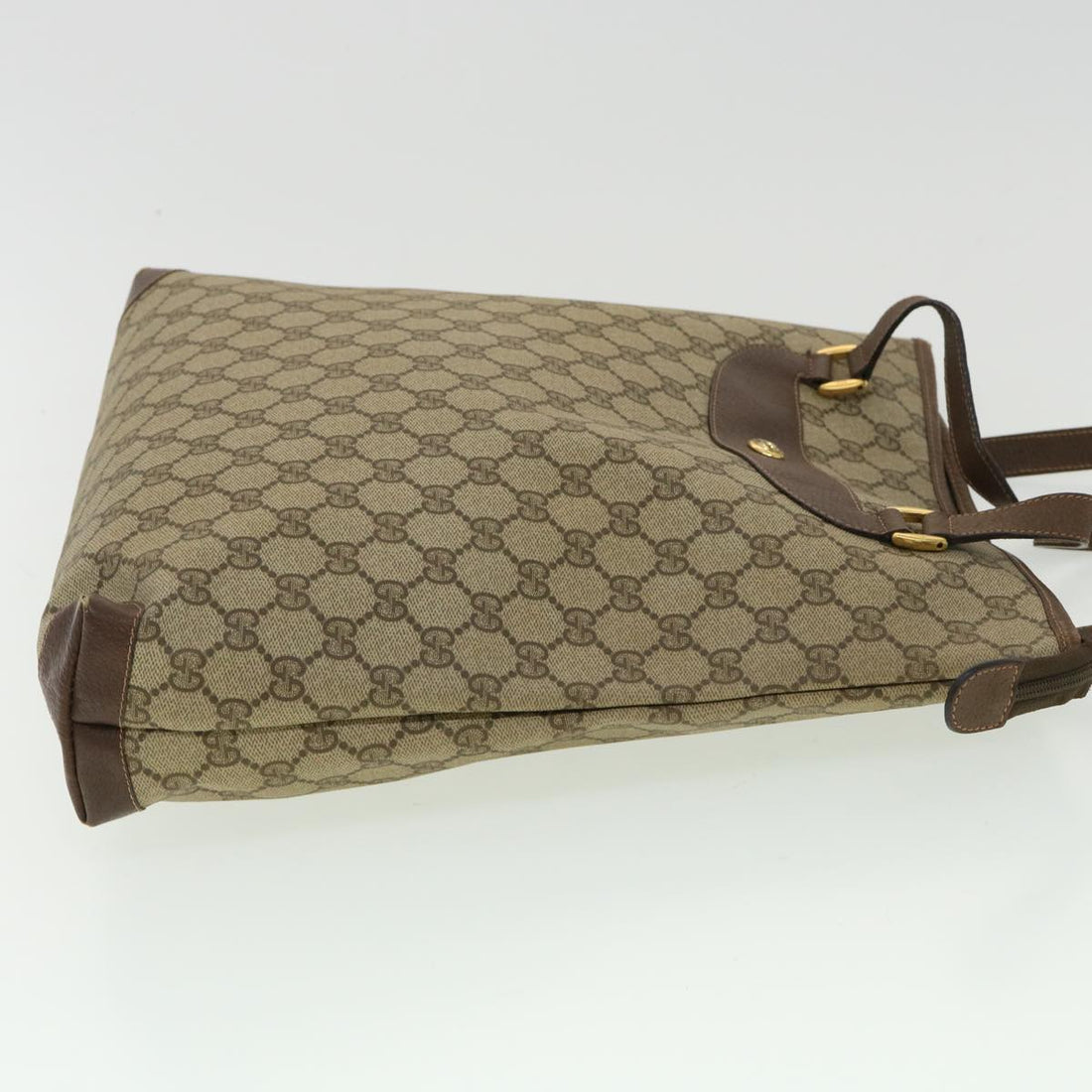 GUCCI GG Canvas Shoulder Bag PVC Leather Brown 33271