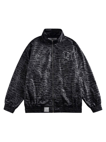 Makersluxe Stand Collar Embroidery Jacket