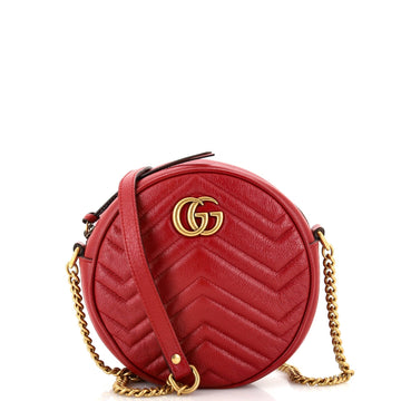 GG Marmont Round Shoulder Bag Matelasse Leather Mini