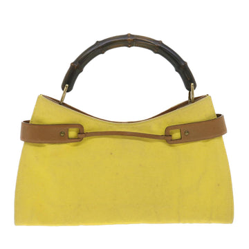GUCCI Bamboo Shoulder Bag Canvas Yellow 33904