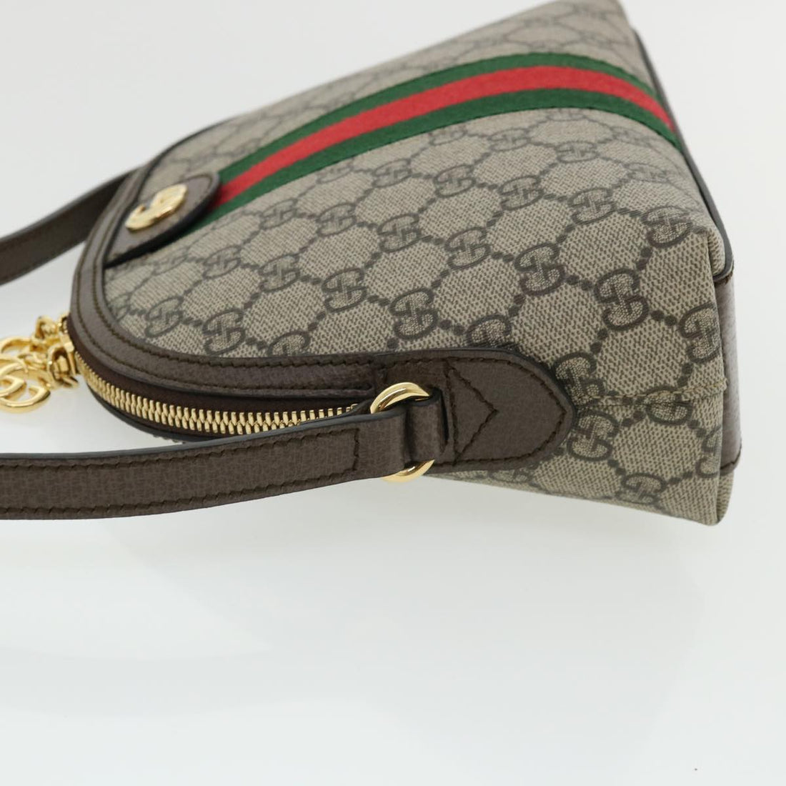 GUCCI GG Supreme Web Sherry Line Ofidia Shoulder Bag Beige Red 499621 33921A