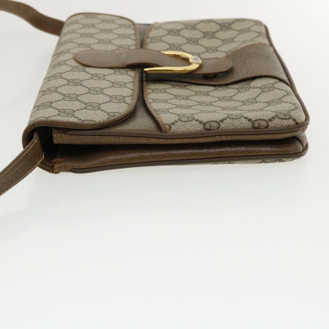 GUCCI GG Canvas Shoulder Bag PVC Leather Beige 34027